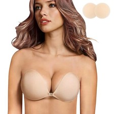 2024 Adhesive Bra Push up Strapless Self Adhesive Bra Invisible Silicone Bra ...