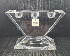 cristalleria medici candeliere 3 candele cristallo cm 14 x 9 x 3,5 l ***