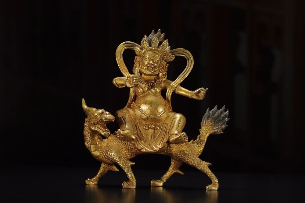20 cm China Brass Gild Buddha Statue old Bronze Buddha Statue Sculpture
