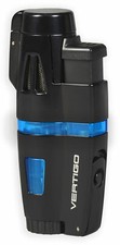 Vertigo Crusher Triple Torch Butane Lighter, Black with Blue