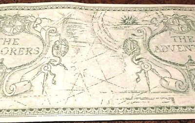 Wallpaper Border Green Explorer Map Adventure Nautical White Wall EH00080 NIP