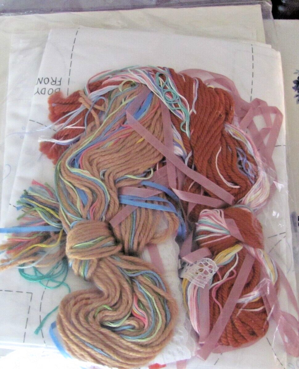 Bucilla #33212 Embroidery Cross Stitch Kit - Pillow Case Dolls - Unopened