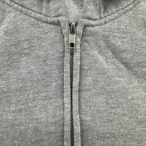 Undefeated Hoodie Mens L Grey Full Zip Sweater Fleece Solid Cotton Blend UNDFTD - Picture 5 of 12