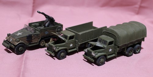 Lot of 3 US ARMY GMC CCKW 6X6 TROOP CARRIER & HALF TRACK Johnny Lightning AL - Picture 2 of 4