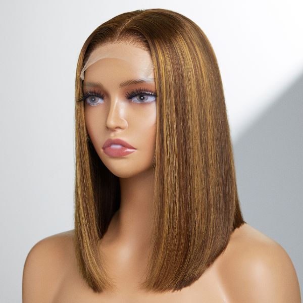 Image of Ombre blunt cut bob with closure