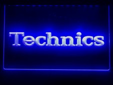 Platines vinyles Technics DJ Music NEW LED enseigne lumineuse néon
