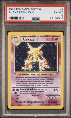 Dutch Pokemon 1999 Pokemon DUTCH Unlimited Base Set Alakazam Holo 1/102 PSA 6 EX-MT ...