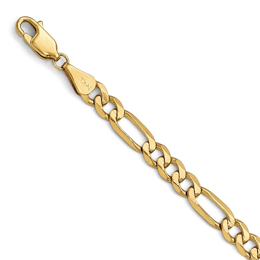 Leslie's Real 14kt Yellow Gold 5.25mm Flat Figaro Chain; 7 inch