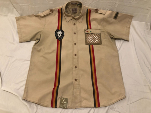 LRG Uprise Short Sleeve Jamaican Lion Shirt XXXL RARE