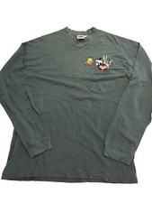 Vintage Warner Bros Looney Tunes Pocket T-Shirt Sz L Taz Bugs Tweety Long Sleeve