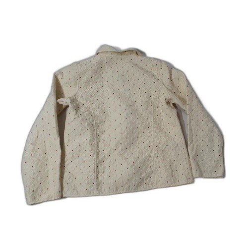 Chaqueta Kiko para mujer talla S crema 100 % seda cremallera completa, vintage nueva #42 - Imagen 5 de 10