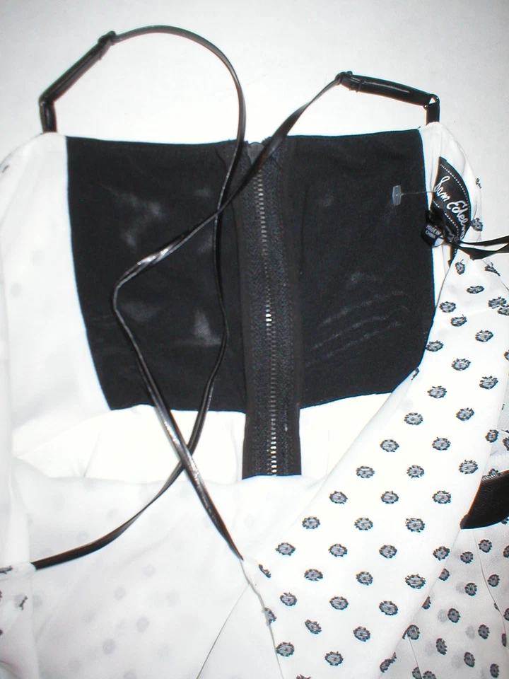 Новый женщин Sam Edelman платье белый бак черный 6 без рукавов искусственной кожи ремни  - Изображение 3 из 4