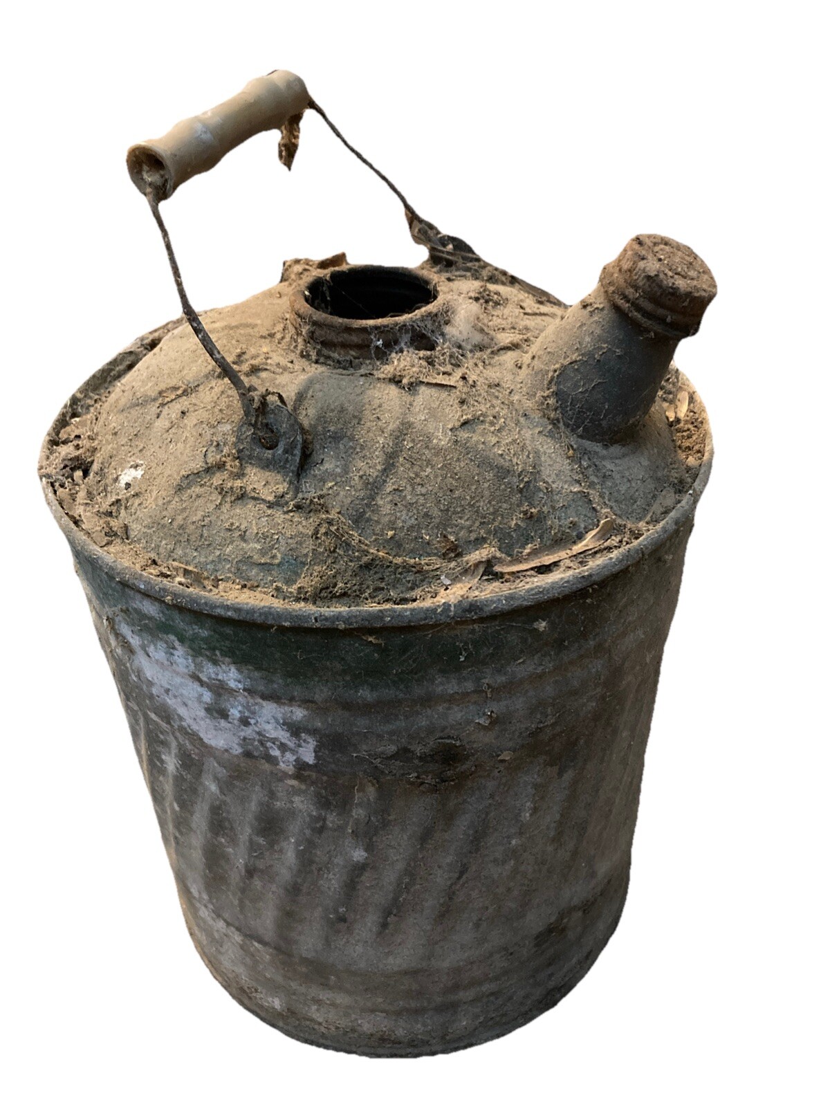 Vintage Galvanized Metal Gas Oil Kerosene One Gallon Can w/Wood Handle - Rustic