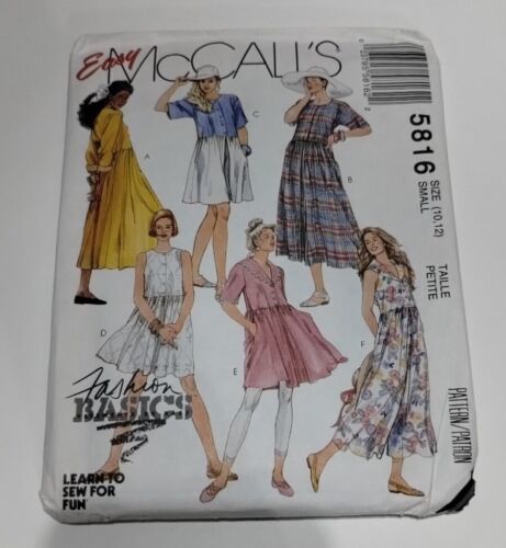 Vintage 1990's Butterick 5816 Jumpsuit, Dress Tunics with Side Seam Pockets - Picture 2 of 4