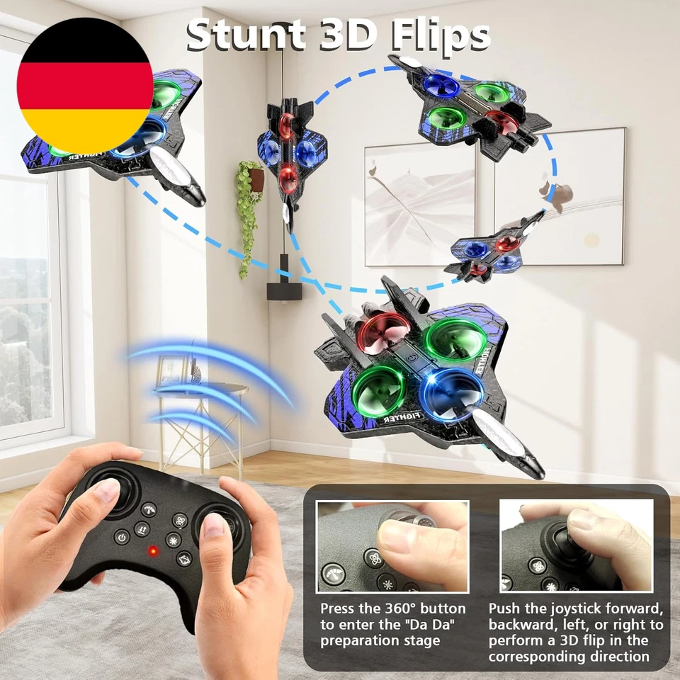 Schaumstoff-Flugzeugdrohne Für Kinder,Ferngesteuerter Quadrocopter Mit Automatis - Bild 3 von 4