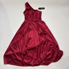 Fashion Nova NWT XS Valentines One Shoulder Tricot Midi Dress Red MSRP $44.99