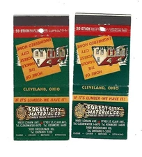 2 Forest City Material Co. - Cleveland, OH  Matchcovers   Lumber