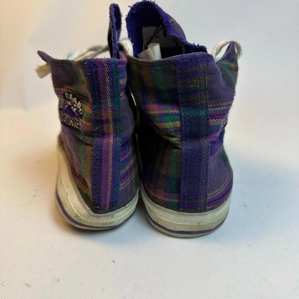 Vintage 90s Colorado Rockies MLB Major League High Tops Purple Plaid - Image 3 of 4