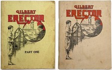 1921 A C GILBERT ERECTOR SET CONSTRUCTION PART ONE 2 MANUALS MOTOR MODEL PLANS