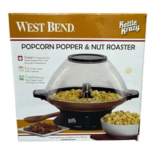 Vtg West Bend Kettle Krazy Popcorn Popper & Nut Roaster Electric EUC
