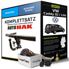Anhängerkupplung abnehmbar für VW Caddy III / Life +E-Satz Set NEU