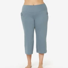 Ruby Ribbon Flare Capri Grey Size L, Front-end back pockets, high waist, comfort