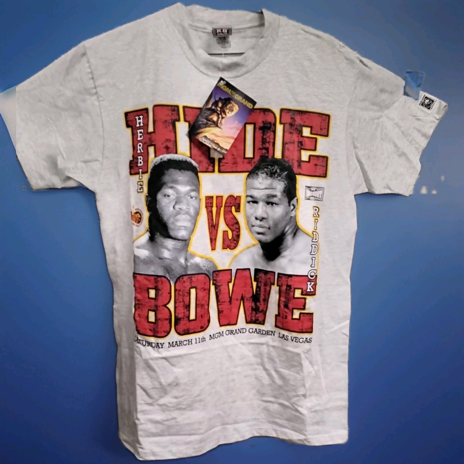 Vintage 1995 Herbie Hide vs Riddick Bowe MGM Grand Boxing T Shirt XL NOS Tags