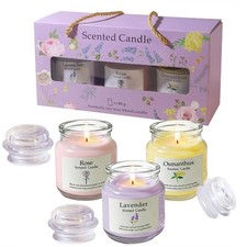 3 Pack Scented Soy Candles Gift Set, Natural Aromatherapy Candles with Lavend...