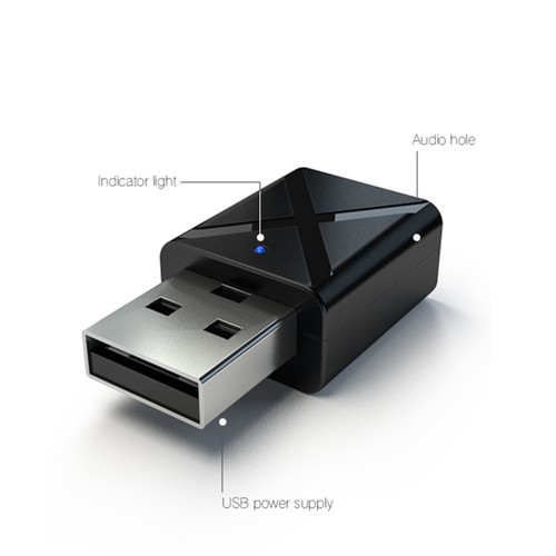 5.0 USB BT Transmitter Receiver 2-in-1 Wireless Audio Adapter Audio Adapter - Afbeelding 11 van 12
