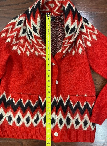 Lucky Brand Shawl Collar Cardigan Thick Sweater In Southwest Pattern Women’s M - Picture 5 of 7