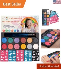 Vibrant 12 Color Non-Toxic Face Painting Kit for Creative Kids - Pearl Finish