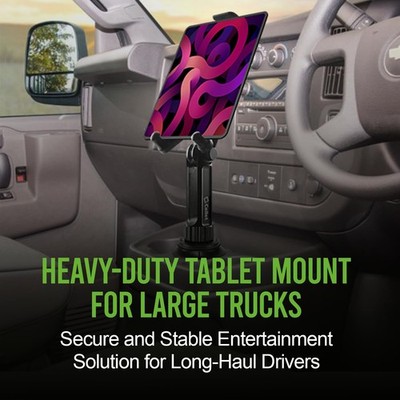 360° Cup Holder Tablet Mount for iPad, Samsung, Galaxy, Fire, Surface, and More