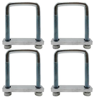 4 Pack Square U-Bolt for Trailer- Fits Fits Up To 2.5 Inch Wide Leaf Springs