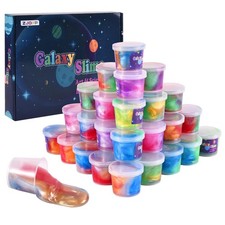 Kids Party Favors Galaxy Slime Kit, 30 Pack Bulk Rich Colorful Multi-colored