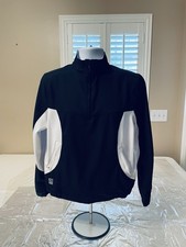 KATE LORD PERFORMANCE 1/4 ZIP GOLF PULLOVER JACKET SZ M Black&White Zip Pockets