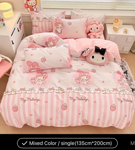 Sanrio My Melody Bettwäsche Set Einzel Bettbezug Kinder Geschenk Geburtstag Deko