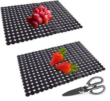 Kitchen Sink Mat,2 Pack Sink Protectors for Kitchen Sink,Sink Mats with Sciss...