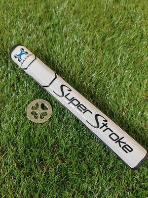 Superstroke Round Traxion Tour 3.0 weiß blau Putter Golfgriff KOSTENLOSER BALLMARKER