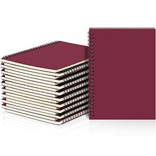 Spiral Notebook Bulk A5 Journal Lined 8.3'' x 5.5'' Writing 18 Wine Red