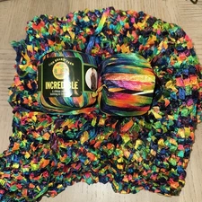 Lion INCREDIBLE Vtg. Ribbon Yarn Lot Of 2 RAINBOW Art#520 #201 50g Lot46055