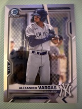 Alexander Vargas #BDC-121 Bowman Chrome MLB Baseball 2021 New York Yankees RC