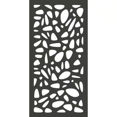 4 Ft. X 2 Ft. Charcoal Gray Decorative Composite Fence Panel in Pebbles Design