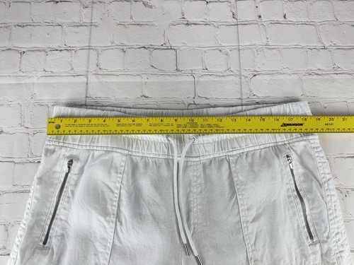 Athleta Cabo 100 % Leinen weiße Jogginghose Reisehose mit Reißverschlusstaschen Damen 16 - Bild 2 von 16