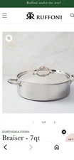 RUFFONI Symphonia Prima 7 qt. Braiser Tri-Ply Hammered Stainless Steel NEW