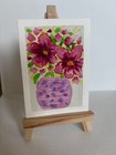 ACEO Original Hand Painted Red Pink Flowers Watercolor by TheArtsyDispatcher — photo 1