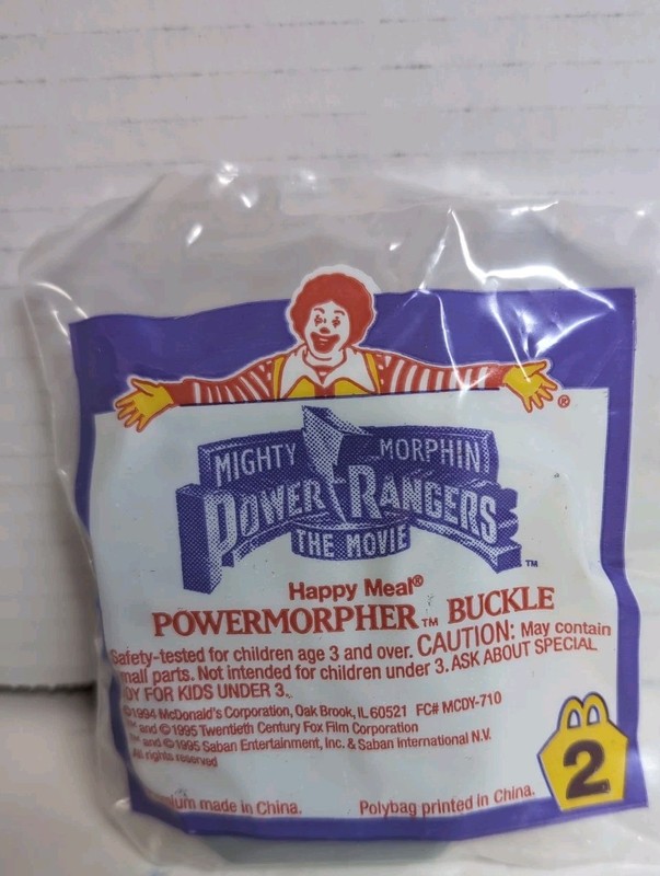 Vtg 1995 Happy Meal Toy-Mighty Morphin Power Rangers PowerMorpher Buckle #2 -NIP