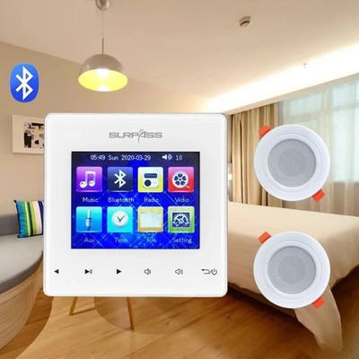 Smart Home 2x20W Bluetooth Wall Amplifier Touch Key Audio FM Radio PA System
