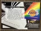 2021-22 Panini Prizm LeBron James #25 Lakers card with rainbow burst design and “Take away his litany of on-court attributes.”