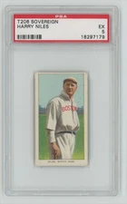 1909 SOVEREIGN T206 WHITE BORDER HARRY NILES PSA 5 BOSTON POP 2 , NONE HIGHER
