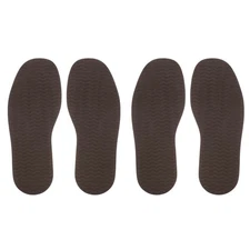 2Pair Shoe Rubber Full Sole Repair 4mm Thickness Replacement Bottom Brown
